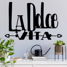 Wallity Dolce Vita 4 - Escultura de pared de metal negra